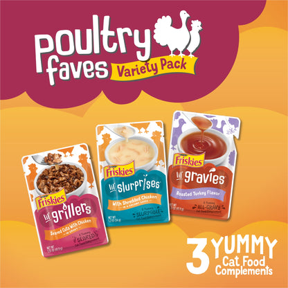 Purina  Poultry Faves, Variety Pack, Gravy, Cat Food Complement, 8 Pack