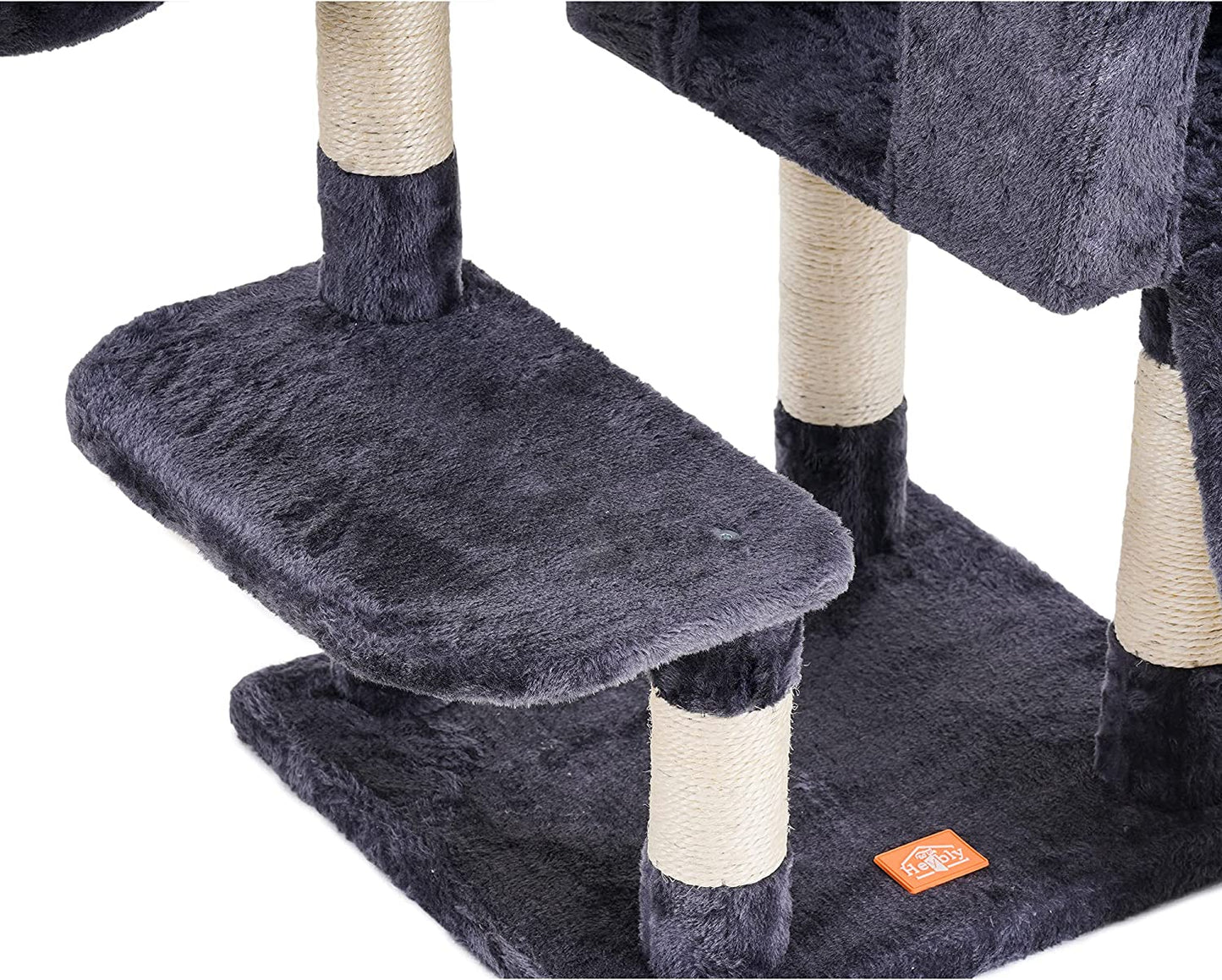 Cat Tree for Indoor Cats with Scratching Board, Smoky Gray HCT010G