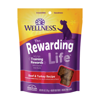 Wellness Soft Wellbites Grain-Free Beef & Turkey Recipe Dry Dog Treat, 6 Oz