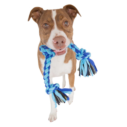 Flossy Chews Cloth 4 Knot Tug Rope Dog Toy, Large, 27", Assorted Colors