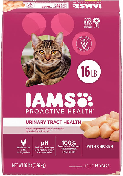 Adult Urinary Tract Healthy Dry Cat Food with Chicken, 16 Lb. Bag