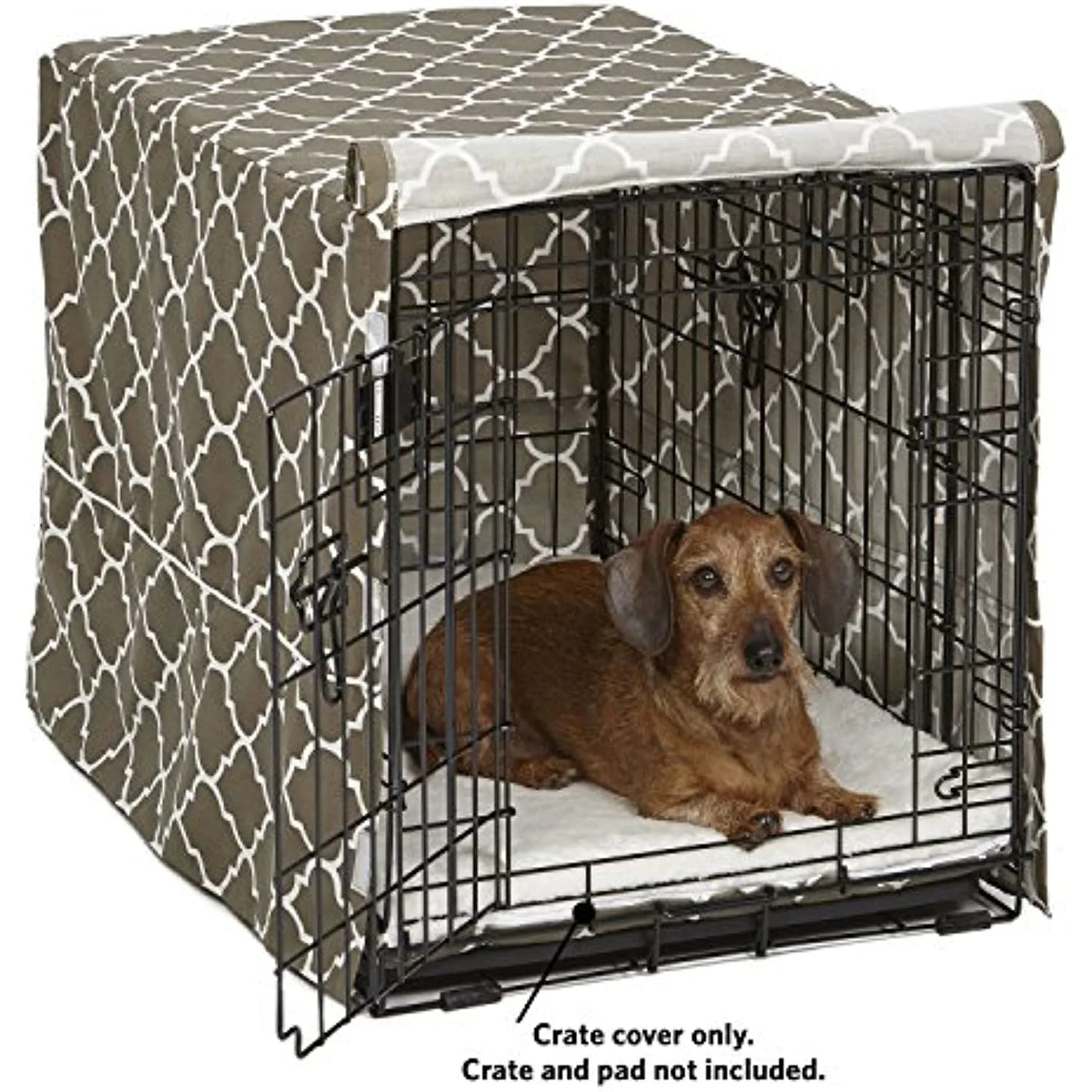 Dog Crate Cover, Brown Geometric Pattern, 30"