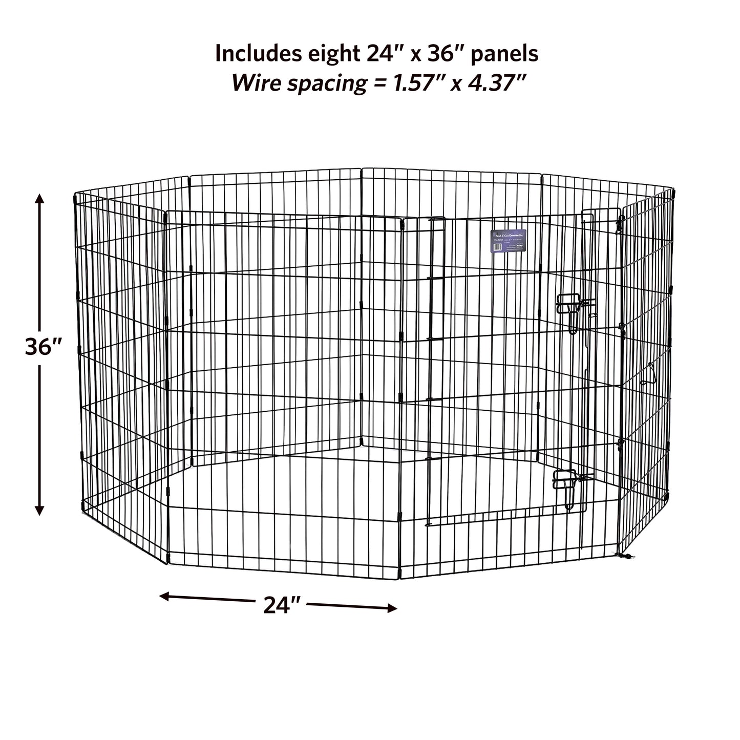 Foldable Metal Exercise Dog Playpen with Door, 36"H