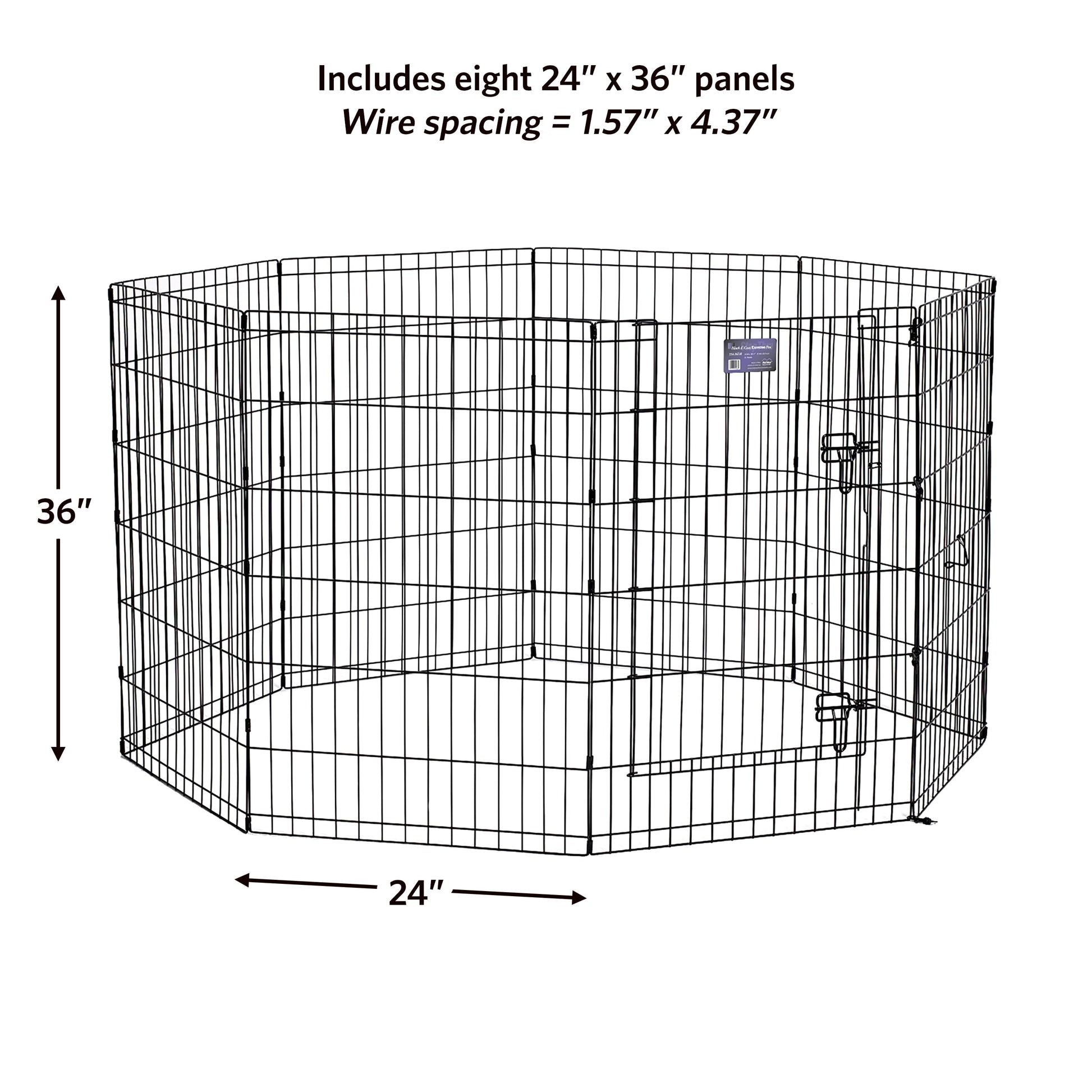 Foldable Metal Exercise Dog Playpen with Door, 36"H