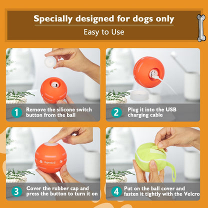 Interactive Dog Toys Dog Ball,[Newly Upgraded] Durable Motion Activated Automatic Rolling Ball Toys For/Small/Medium/Large Dogs,Usb Rechargeable