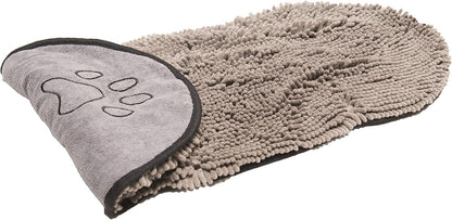 Microfiber Dog Towels for Drying Dogs -Super Absorbent, Quick Drying, & Machine Washable Bath Towel - Must Have Dog & Cat Bathing Supplies | Grey 13X31