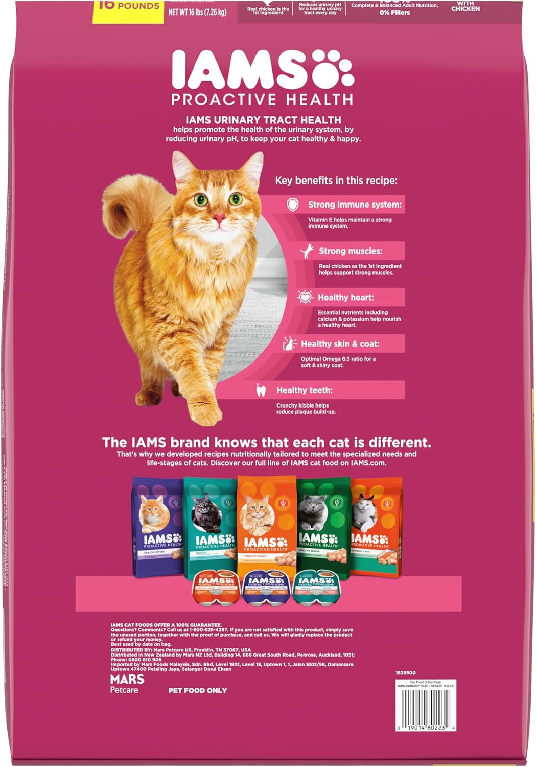 Adult Urinary Tract Healthy Dry Cat Food with Chicken, 16 Lb. Bag