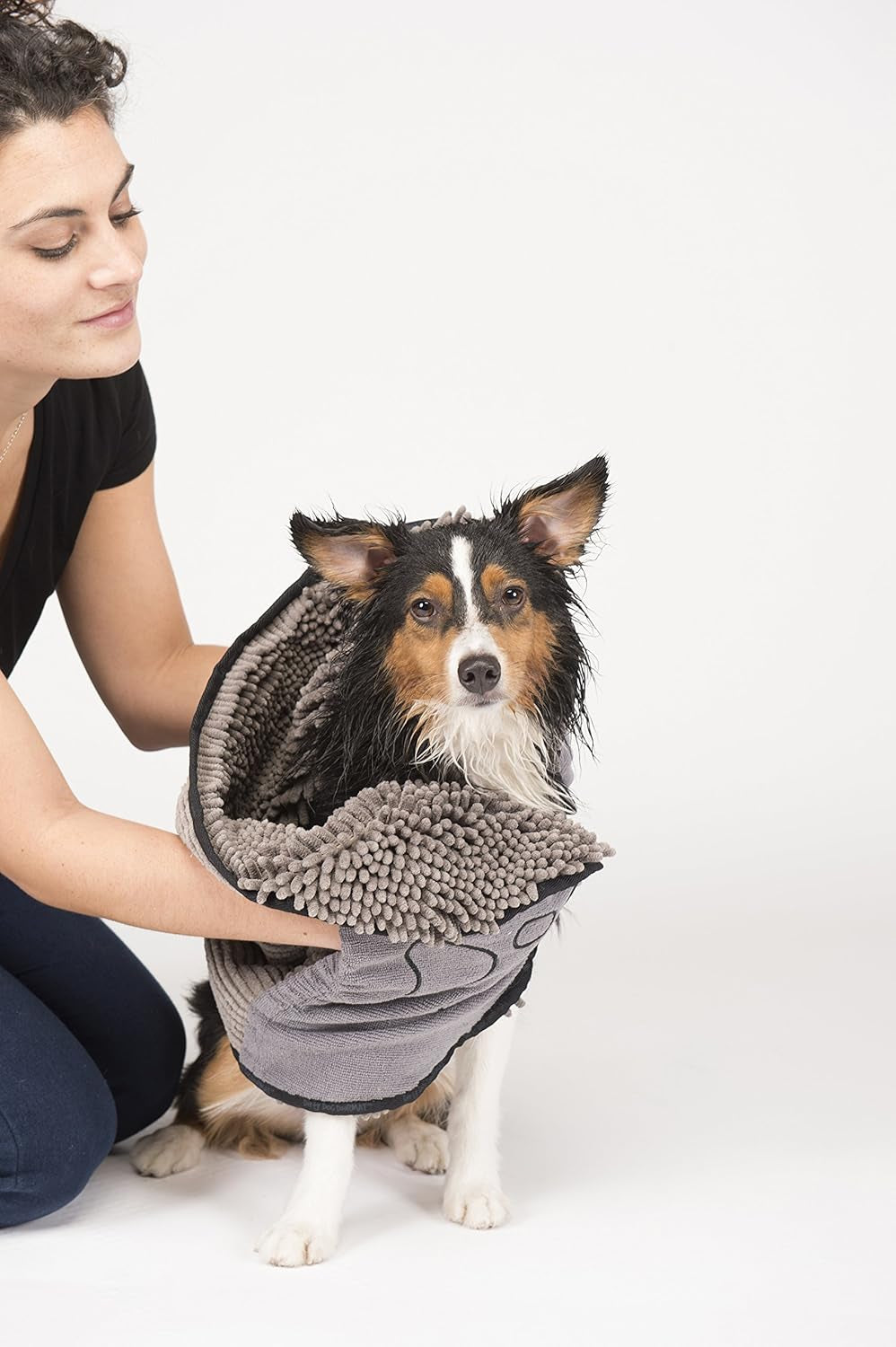 Microfiber Dog Towels for Drying Dogs -Super Absorbent, Quick Drying, & Machine Washable Bath Towel - Must Have Dog & Cat Bathing Supplies | Grey 13X31