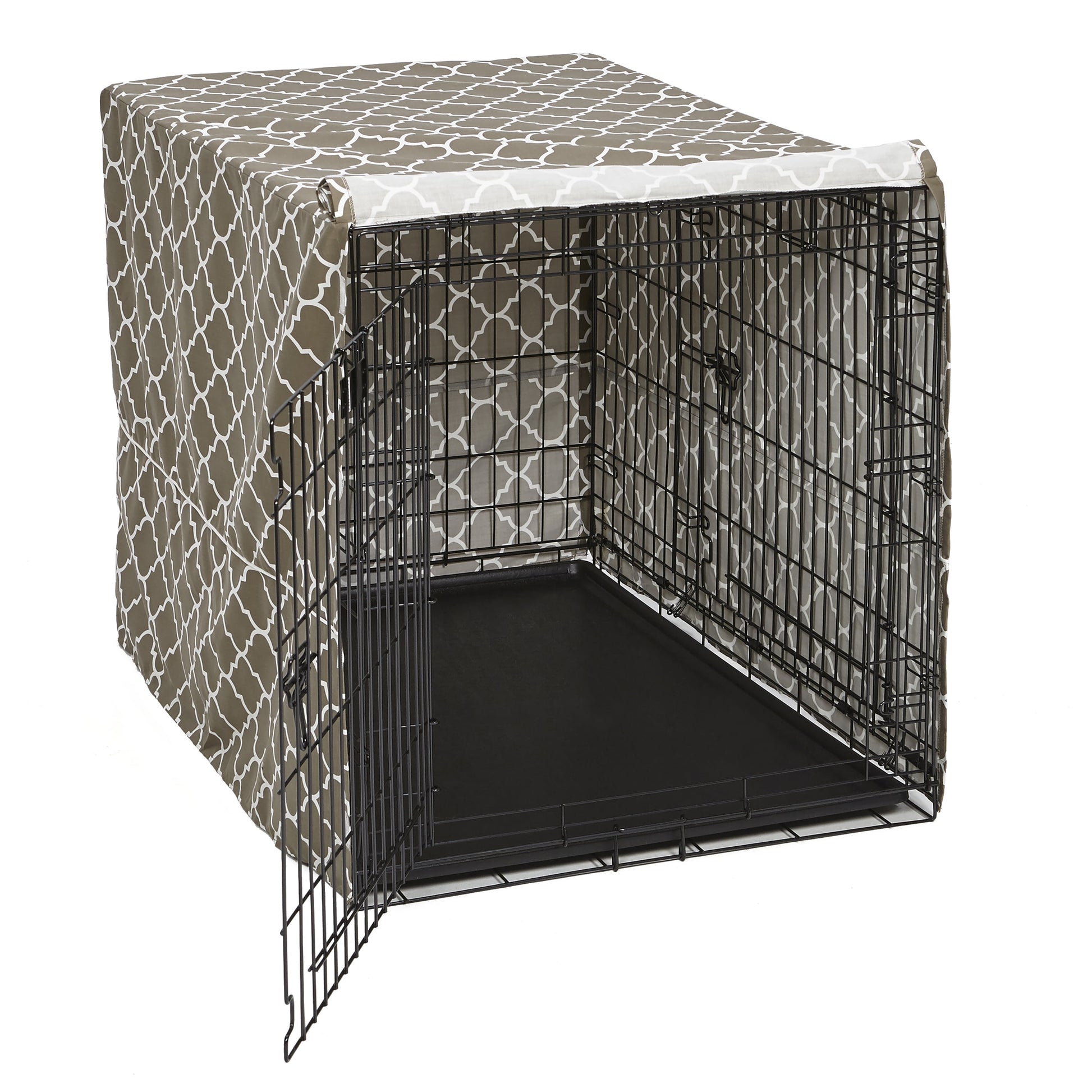 Dog Crate Cover, Brown Geometric Pattern, 42"