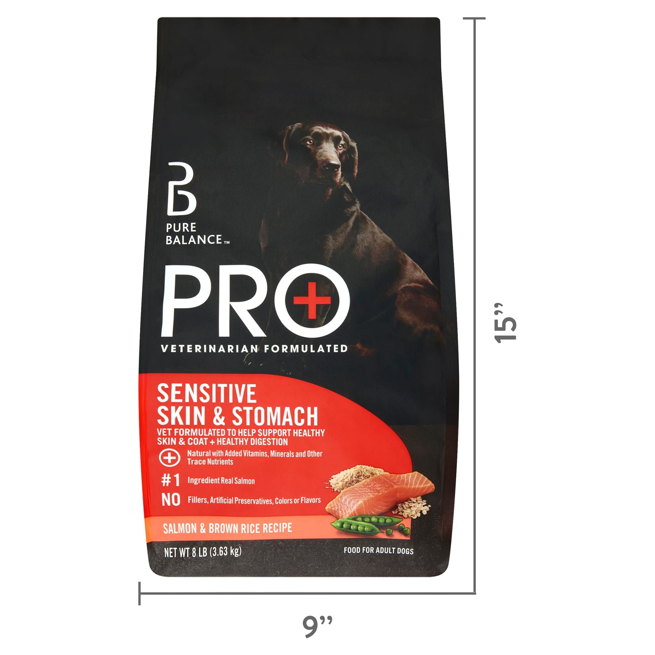 Pro+ Sensitive Skin & Stomach Dog Food, Salmon & Rice Recipe, 8LB